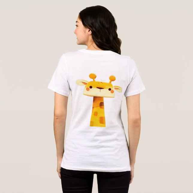 Cute Minimalist Giraffe T-Shirt (Baksida Full)
