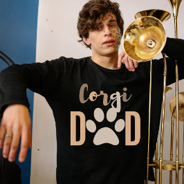 Cute Minimalist Hund Corgi Pappa T Shirt
