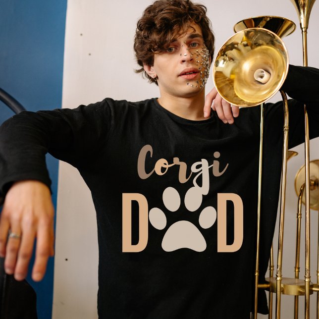 Cute Minimalist Hund Corgi Pappa T Shirt (Skapare uppladdad)