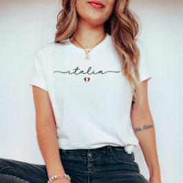 Cute Minimalist Italia - Italienska Flagga T Shirt