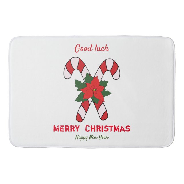 Cute Minimalist jul och nyår Lycklig Badrumsmatta (Framsidan)