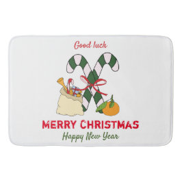 Cute Minimalist jul och nyår Lycklig Badrumsmatta
