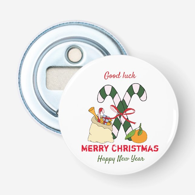 Cute Minimalist jul och nyår Lycklig Flasköppnare (Framsidan)