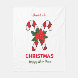 Cute Minimalist jul och nyår Lycklig Fleecefilt