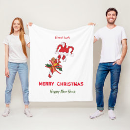 Cute Minimalist jul och nyår Lycklig Fleecefilt