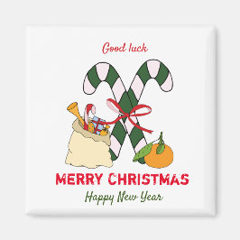 Cute Minimalist jul och nyår Lycklig Magnet