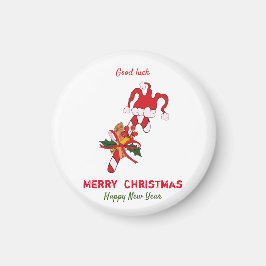 Cute Minimalist jul och nyår Lycklig Magnet