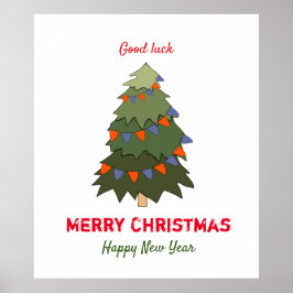 Cute Minimalist jul och nyår Lycklig Poster