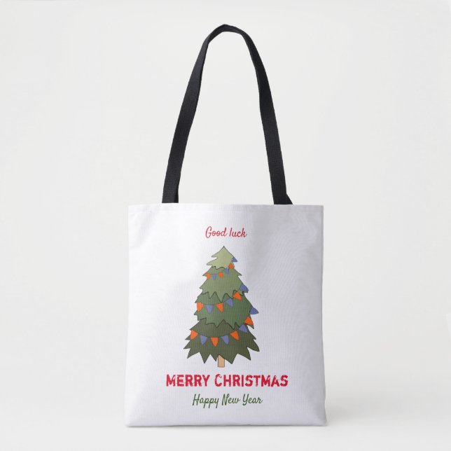 Cute Minimalist jul och nyår Lycklig Tygkasse (Framsida)