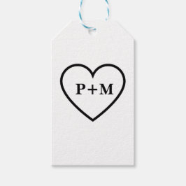 Cute Minimalist lite Initialer, raring Presentetikett