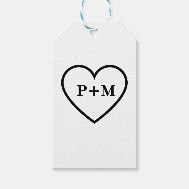 Cute Minimalist lite Initialer, raring Presentetikett (Framsidan)