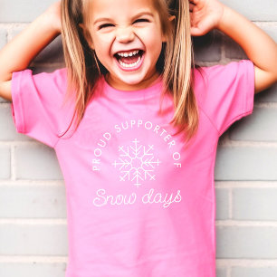 Cute Minimalist Modern Snö Days Rosa T Shirt