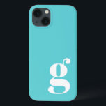 Cute Minimalist Monogram Brev i Turcos Blue<br><div class="desc">Cute Minimalist Monogram Brev i Turquise Blue iPhone 13 Fodral</div>
