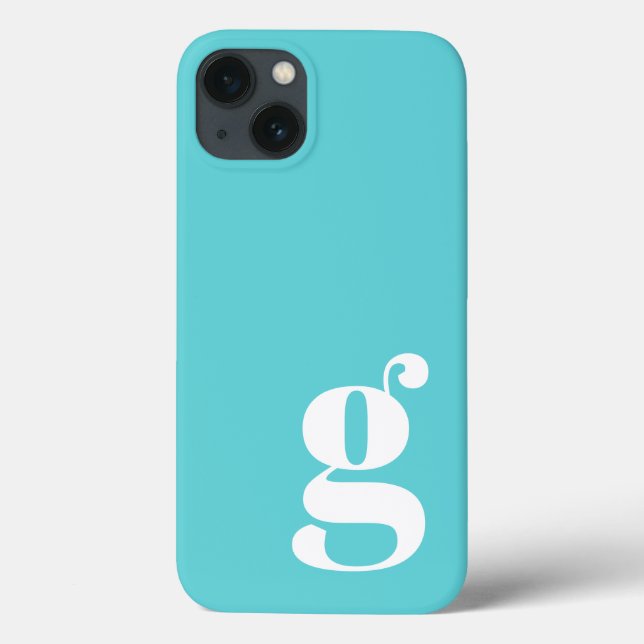 Cute Minimalist Monogram Brev i Turcos Blue (Baksida)
