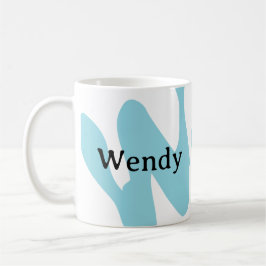 Cute Minimalist Monogram Personalized Mug TeaCup Kaffemugg