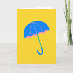 Cute Minimalist Parbrella Illustration in Gult Anteckningskort