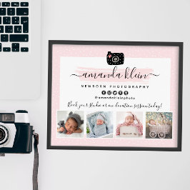 Cute Minimalist Photographer Camera Logotyp Markna Poster