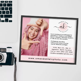 Cute Minimalist Photographer Camera Logotyp Markna Poster