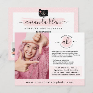 Cute Minimalist Photographer Camera Logotyp Markna Vykort