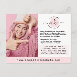 Cute Minimalist Photographer Camera Logotyp Markna Vykort
