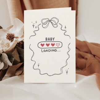 Cute Minimalist Pregnancy Announcement Kort