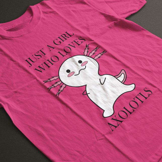 Cute Minimalist Rosa Axolotl Kids' T-Shirt (Skapare uppladdad)