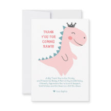 Cute Minimalist Rosa Girl Dinosaur Birthday
