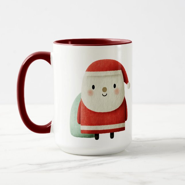 Cute Minimalist Santa Claus Mugg (Vänster)