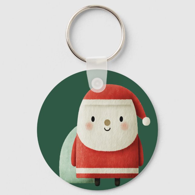 Cute Minimalist Santa Claus Nyckelring (Framsida)