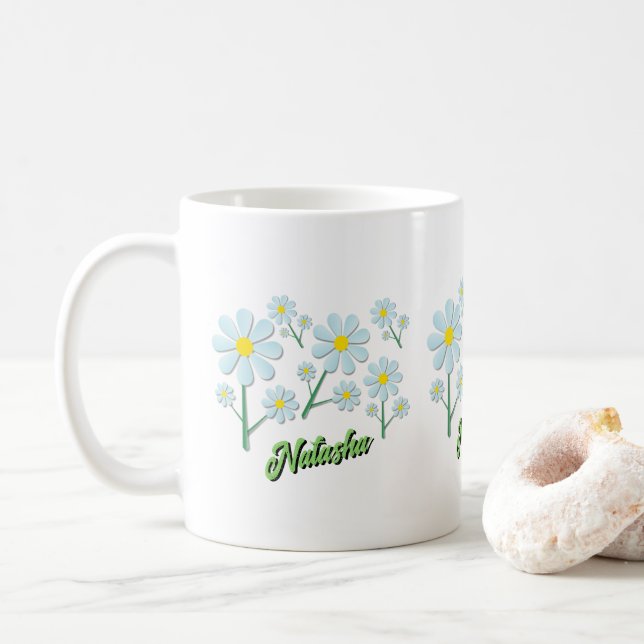 Cute Minimalist Spring Daisy Floral  Kaffemugg (Med munk)