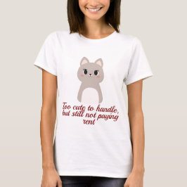 Cute Minimalist Tecknad Cat T Shirt
