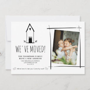 Cute Minimalist Vi har flyttat New Home Photo Flyt Meddelande