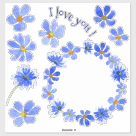 Cute Minimalist Watercolor-tecknad Klistermärken