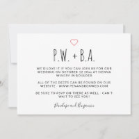 Cute Minimalist Whimsiphy Typography Heart Bröllop