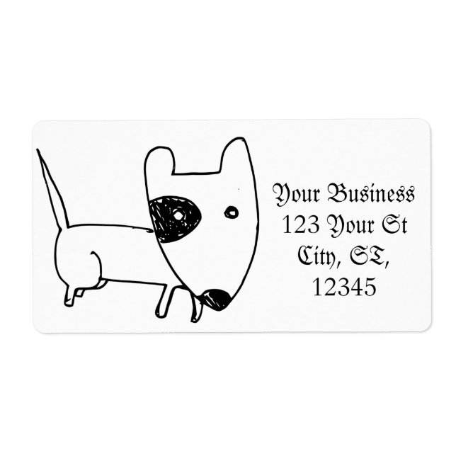 Cute Minimalistic Black-öga Hund Thunder_Cove Fraktsedel (Framsidan)