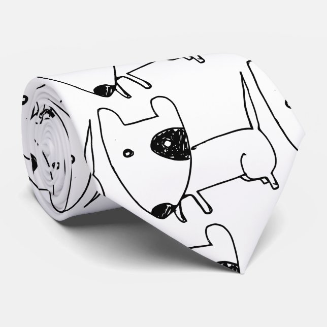 Cute Minimalistic Black-öga Hund Thunder_Cove Slips (Rullad)