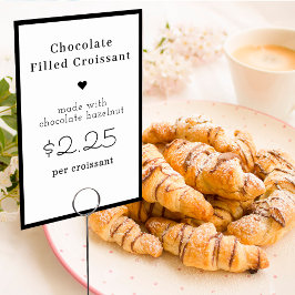 Cute Minimalistic Modern Food Namn Card Bordsnummer