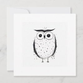 Cute Minimalistic Uggla - Hand plockade Stil - Sva Julkort