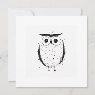 Cute Minimalistic Uggla - Hand plockade Stil - Sva Julkort