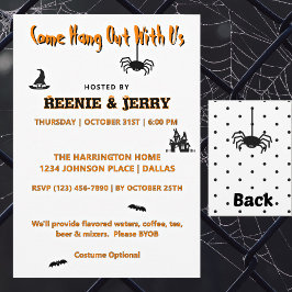 Cute Minimum Black & Orange Halloween fest Inbjudningar