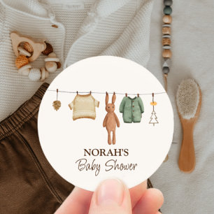 Cute Minimum Boho Winter Boy Clothes Baby Shower Runt Klistermärke