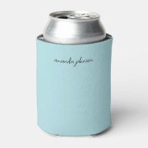 Cute Minimum Light Blue Cursive Monogram Namn
