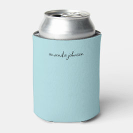 Cute Minimum Light Blue Cursive Monogram Namn