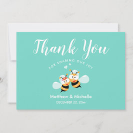 Cute Mint att vara honungsbi lite vismiskt Bröllop Tack Kort