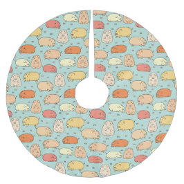 Cute Mint Gris Mönster Julgransmatta Borstad Polyester