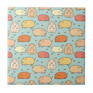 Cute Mint Gris Mönster Kakelplatta