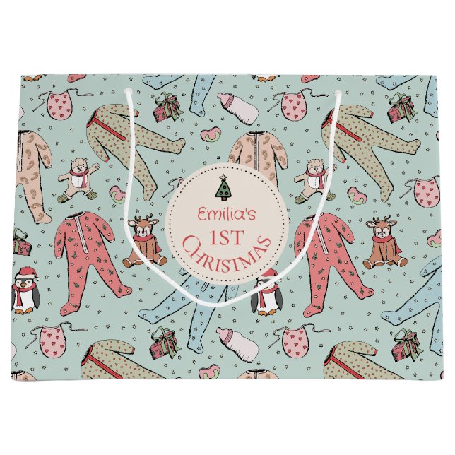 Cute Mint Grönt Baby Första juldagen Anpassningsba (Framsidan)