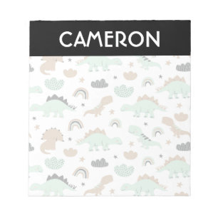 Cute Mint Grönt Dinosaur Mönster Anteckningsblock