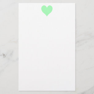 Cute Mint Grönt Heart Brevpapper