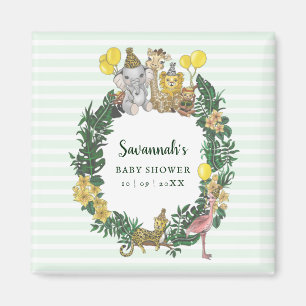 Cute Mint Grönt Kön Neutral Safari Baby Shower Magnet